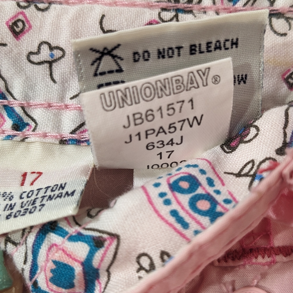 UNION BAY Capri Cargo Pants Juniors Pink Lightweight Tie Pockets - Picture 16 of 16
